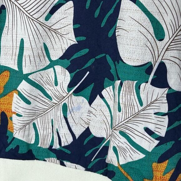 Womens Tropical Leaf Print lightweight Spring Casual Bomber Jacket‎ Large - Picture 6 of 7